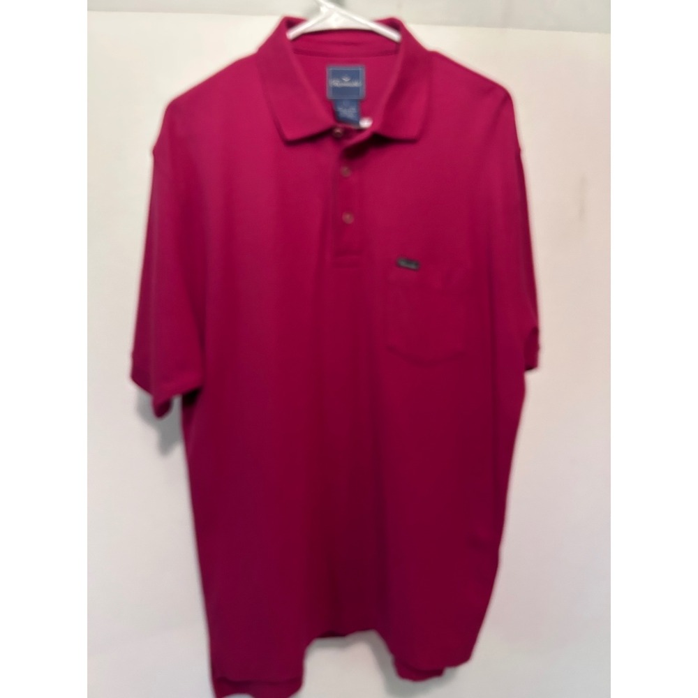 Faconnable Mens Pink Cotton Pique Short Sleeve Pocket Polo Shirt Size Large